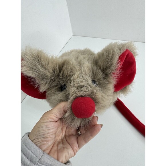 Vintage Mary Meyer Fat Mouse Red Ears Nose Long Tail Plush Stuffed Animal - Picture 2 of 9